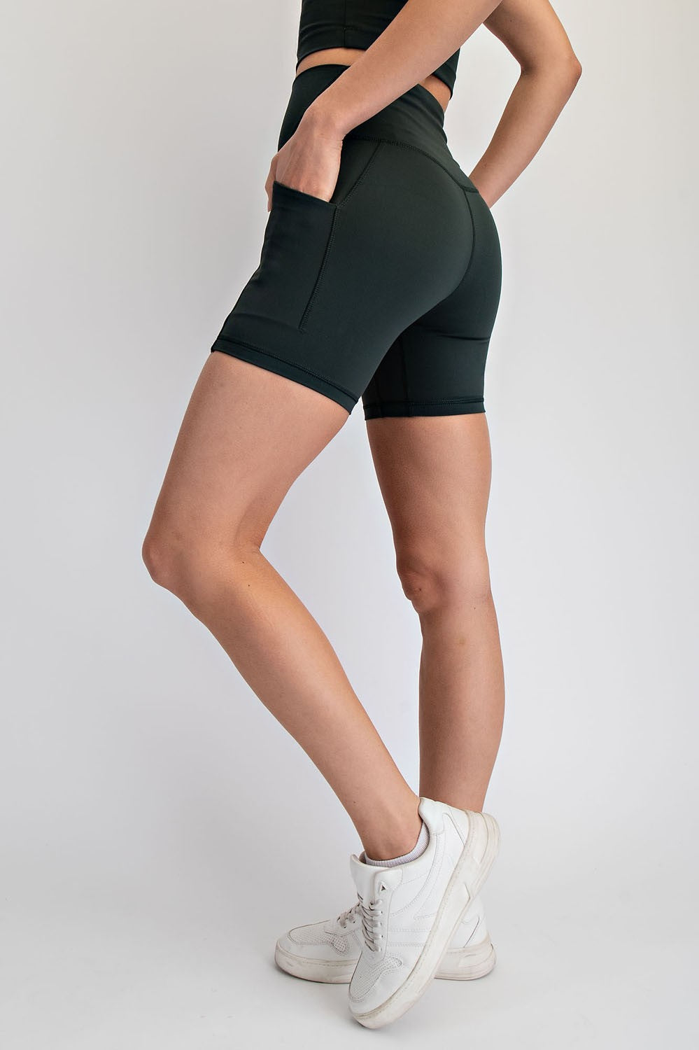 Cadence Six-Inch Pocket Bike Shorts in Regency Green, photo 2