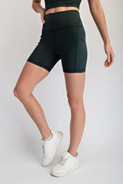 Cadence Six-Inch Pocket Bike Shorts in Regency Green, photo 3
