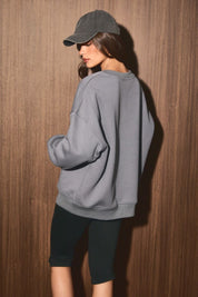 Cafe Hours Espresso Graphic Sweatshirt in Charcoal - product photo 3