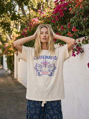 Caffeinated Mom Oversized Graphic Tee - Westly