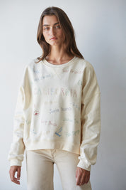 California Sketch Embroidered Pullover in Natural - product photo 2