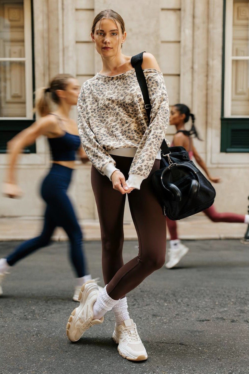 Callie Leopard Off-Shoulder Sweatshirt - Westly