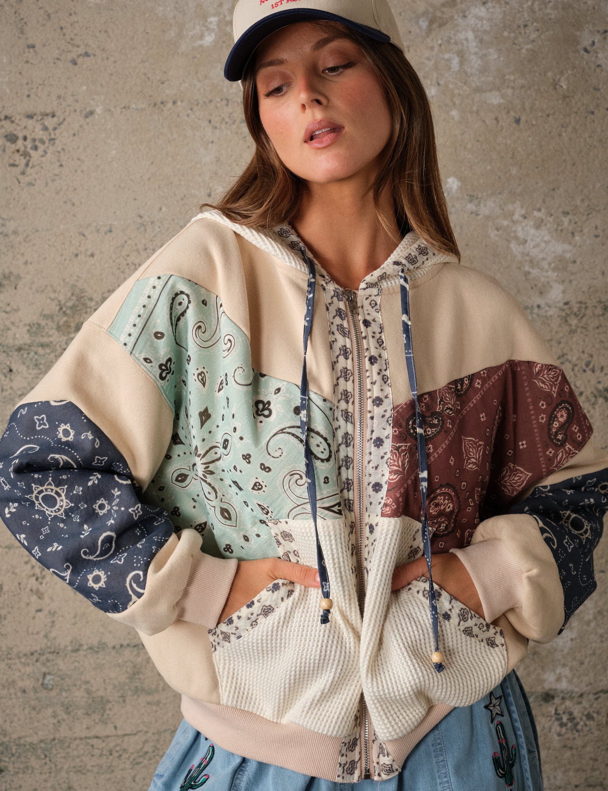 Calloway Paisley Patchwork Jacket - Beige Multi