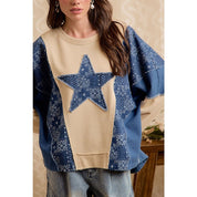 Cambria French Terry Star Patch Top - Westly
