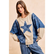 Cambria French Terry Star Patch Top - Westly
