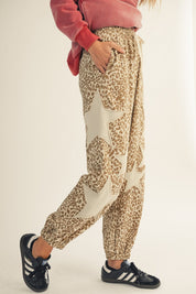 Camille Vintage Leopard Elastic Waist Casual Pants - Westly