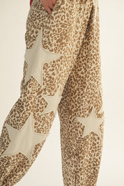 Camille Vintage Leopard Elastic Waist Casual Pants - Westly