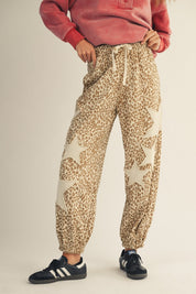 Camille Vintage Leopard Elastic Waist Casual Pants - Westly