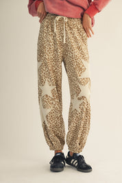 Camille Vintage Leopard Elastic Waist Casual Pants - Westly