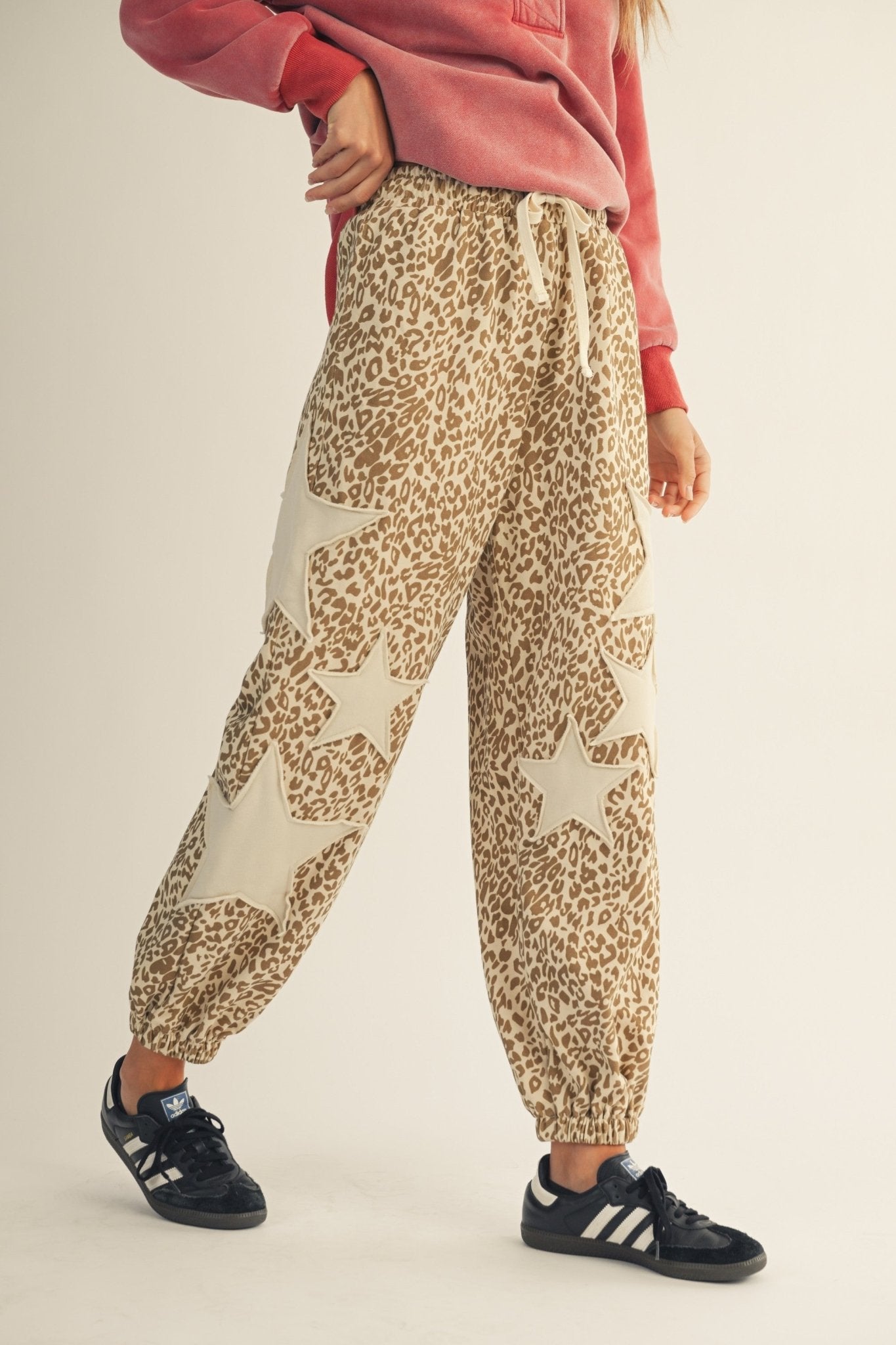 Camille Vintage Leopard Elastic Waist Casual Pants - Westly