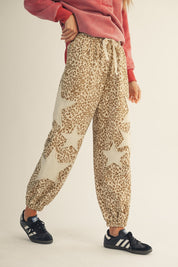 Camille Vintage Leopard Elastic Waist Casual Pants - Westly