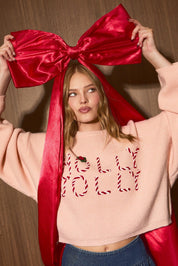 Candy Cane Lane Cropped Sweater - Westly