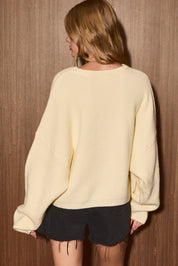 Candy Cane Lane Holly Jolly Cropped Sweater in Ivory — product photo 02