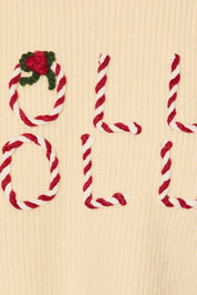 Candy Cane Lane Holly Jolly Cropped Sweater in Ivory — product photo 03