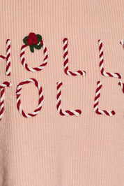 Candy Cane Lane Holly Jolly Cropped Sweater in Light Pink — product photo 06