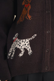 Canine Club Dog Motif Cardigan in Dark Cocoa - product photo 9
