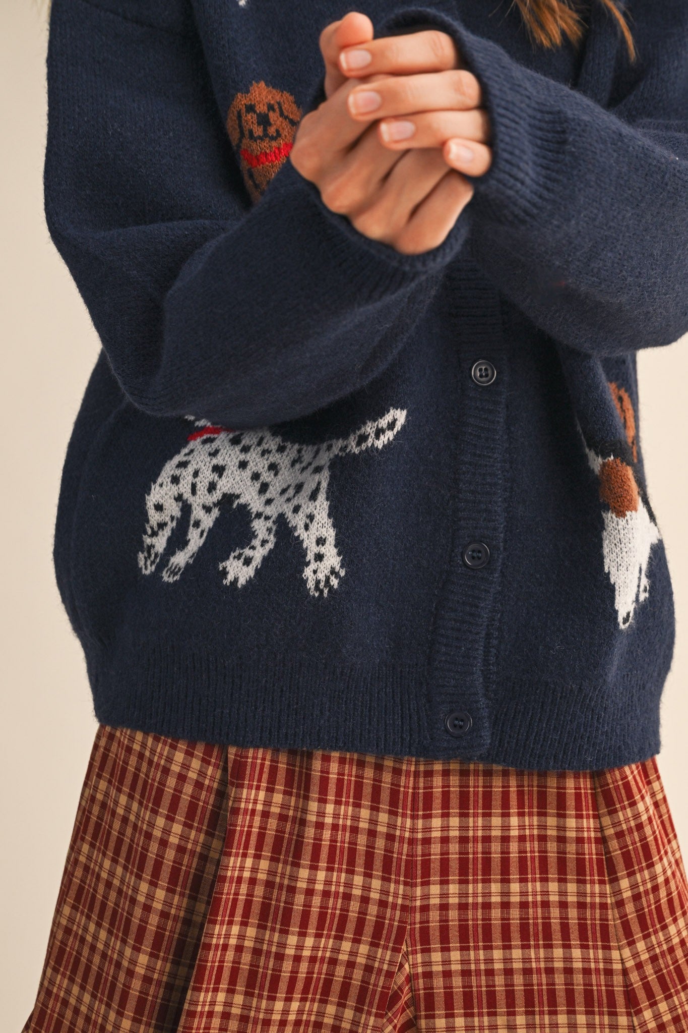 Canine Club Dog Motif Cardigan in Navy - product photo 9