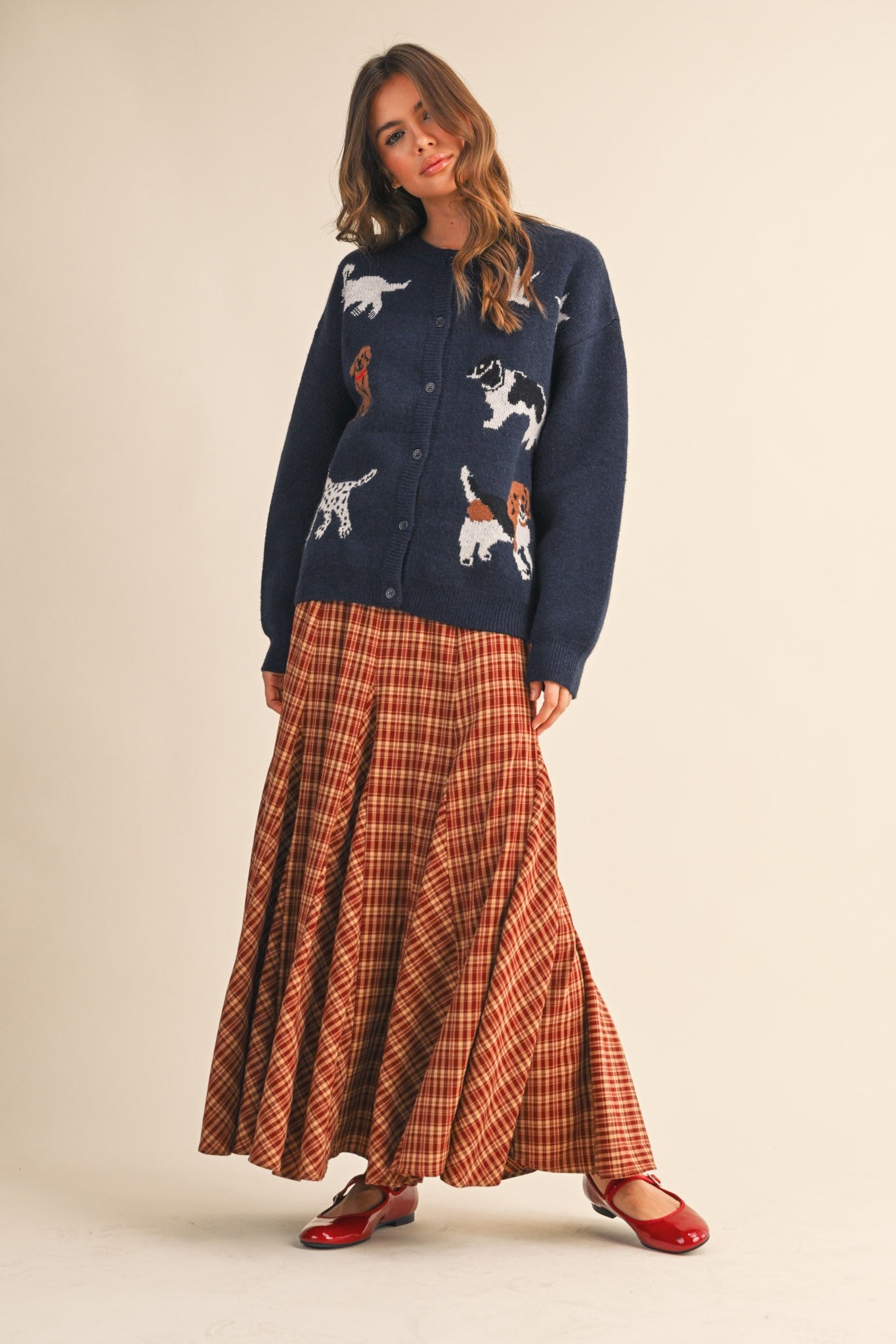 Canine Club Dog Motif Cardigan in Navy - product photo 11