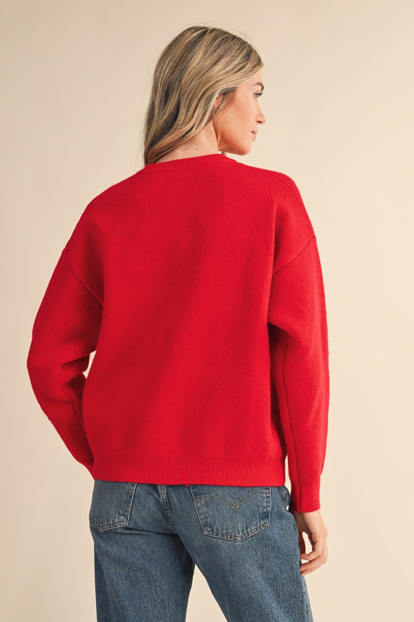 Canine Club Dog Motif Cardigan in Red - product photo 6
