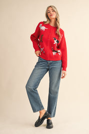 Canine Club Dog Motif Cardigan in Red - product photo 8