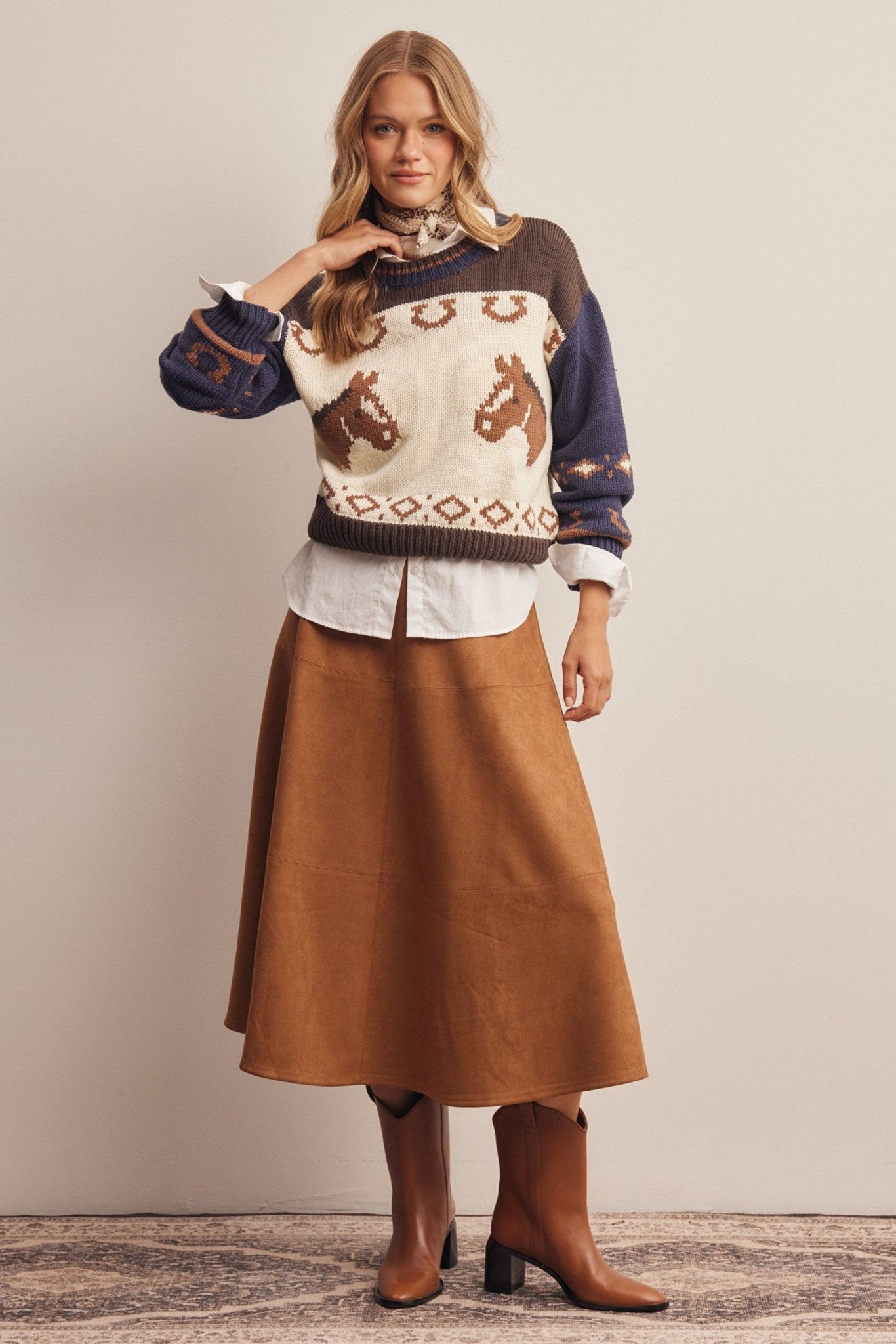 Canterfold Horse Intarsia Sweater - Westly