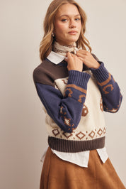 Canterwood Horse Intarsia Sweater in Ivory Multi, photo 8