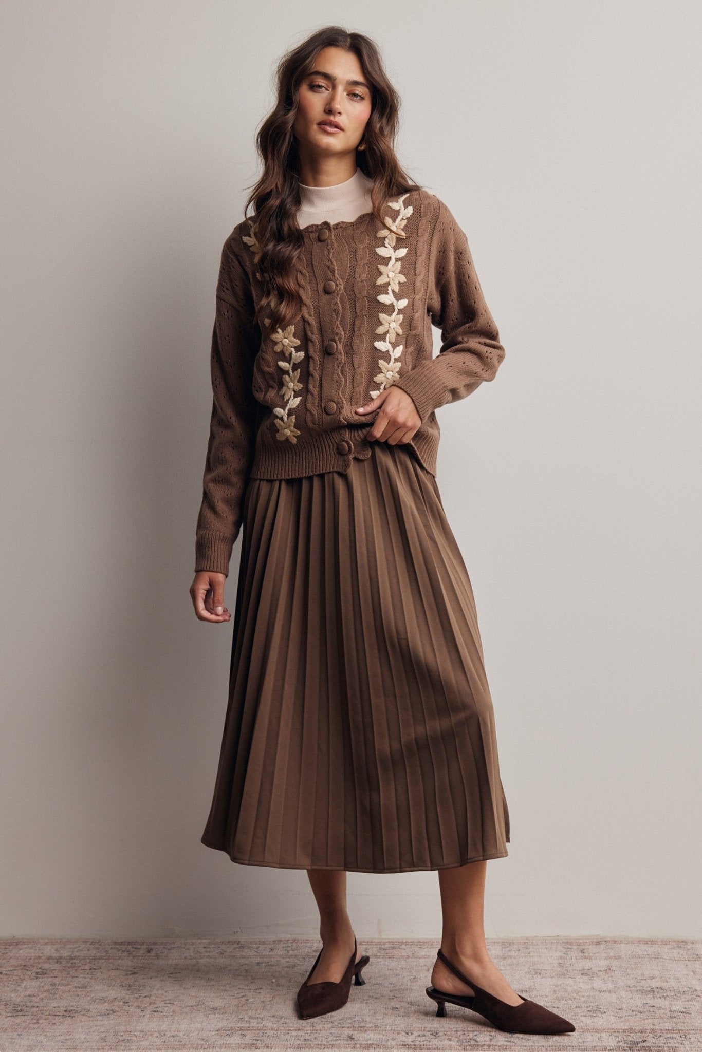 Cardozo Pleated Midi Skirt - Westly