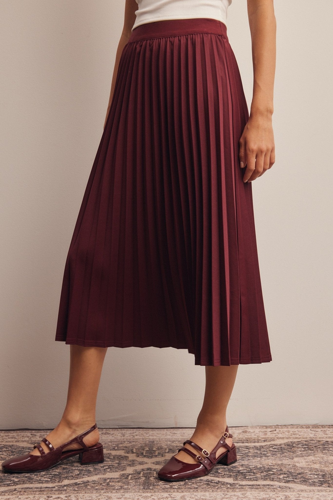 Cardozo Pleated Midi Skirt - Westly