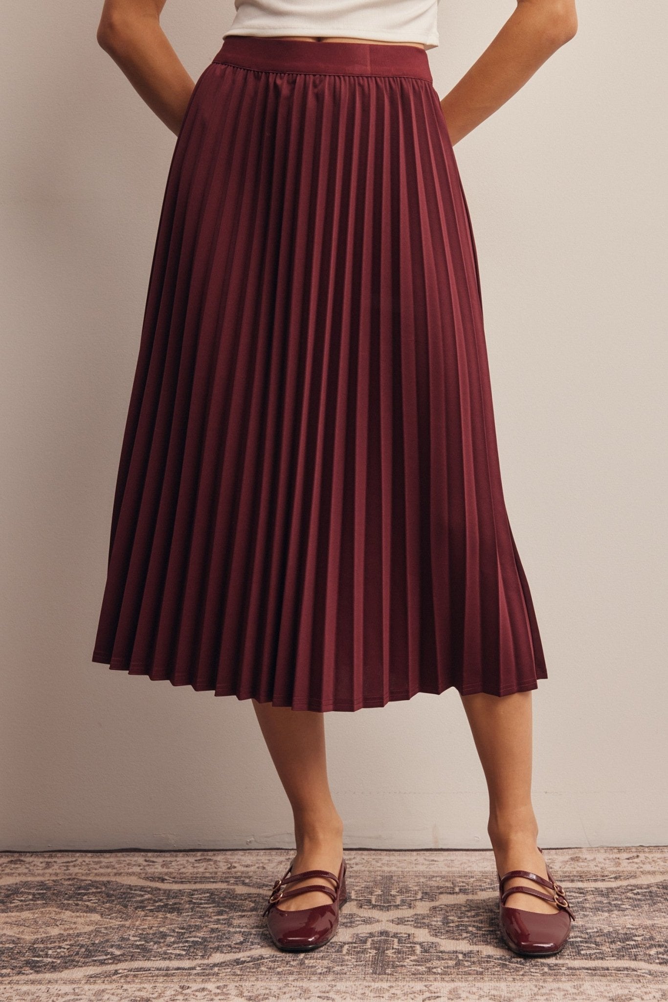 Cardozo Pleated Midi Skirt - Westly