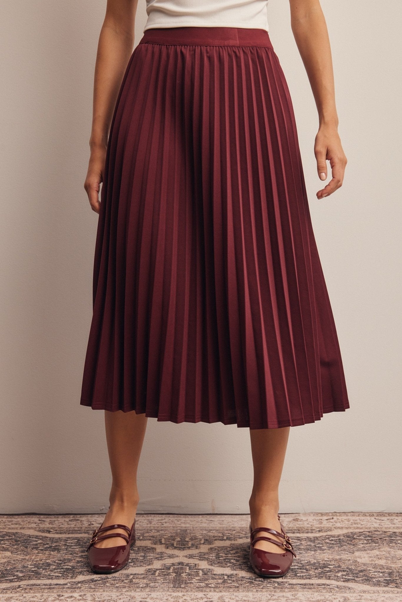 Cardozo Pleated Midi Skirt - Westly