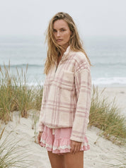 Carmel Oversized Fuzzy Plaid Sweater - Westly