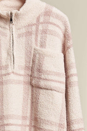 Carmel Oversized Fuzzy Plaid Sweater - Westly