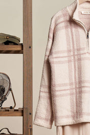 Carmel Oversized Fuzzy Plaid Sweater - Westly