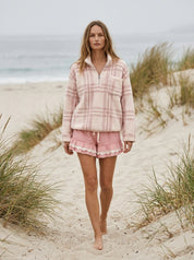 Carmel Oversized Fuzzy Plaid Sweater - Westly