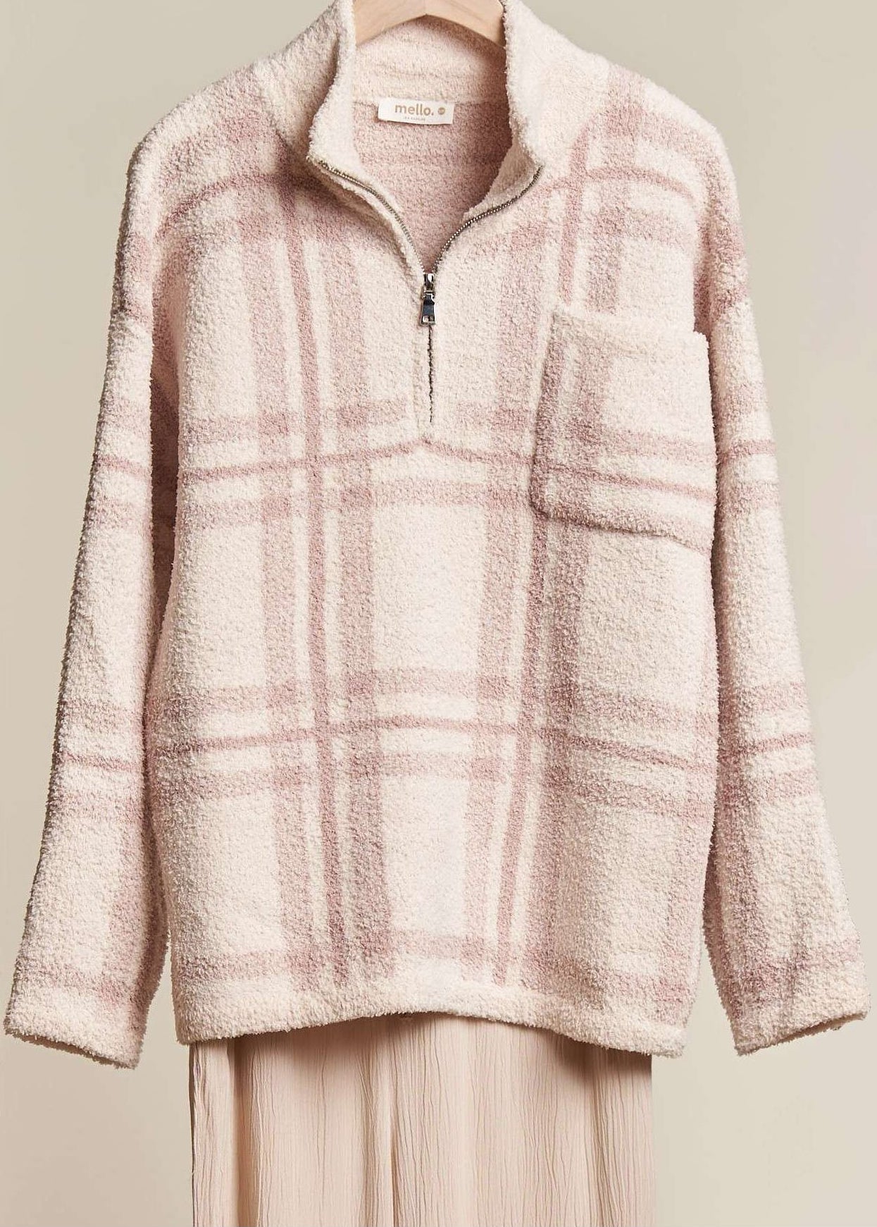 Carmel Oversized Fuzzy Plaid Sweater - Westly