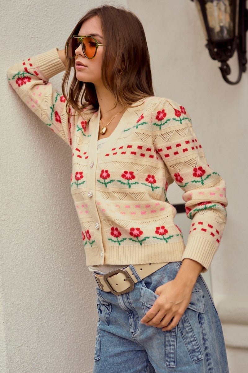 Carmelita Floral Knit Cardigan - Westly