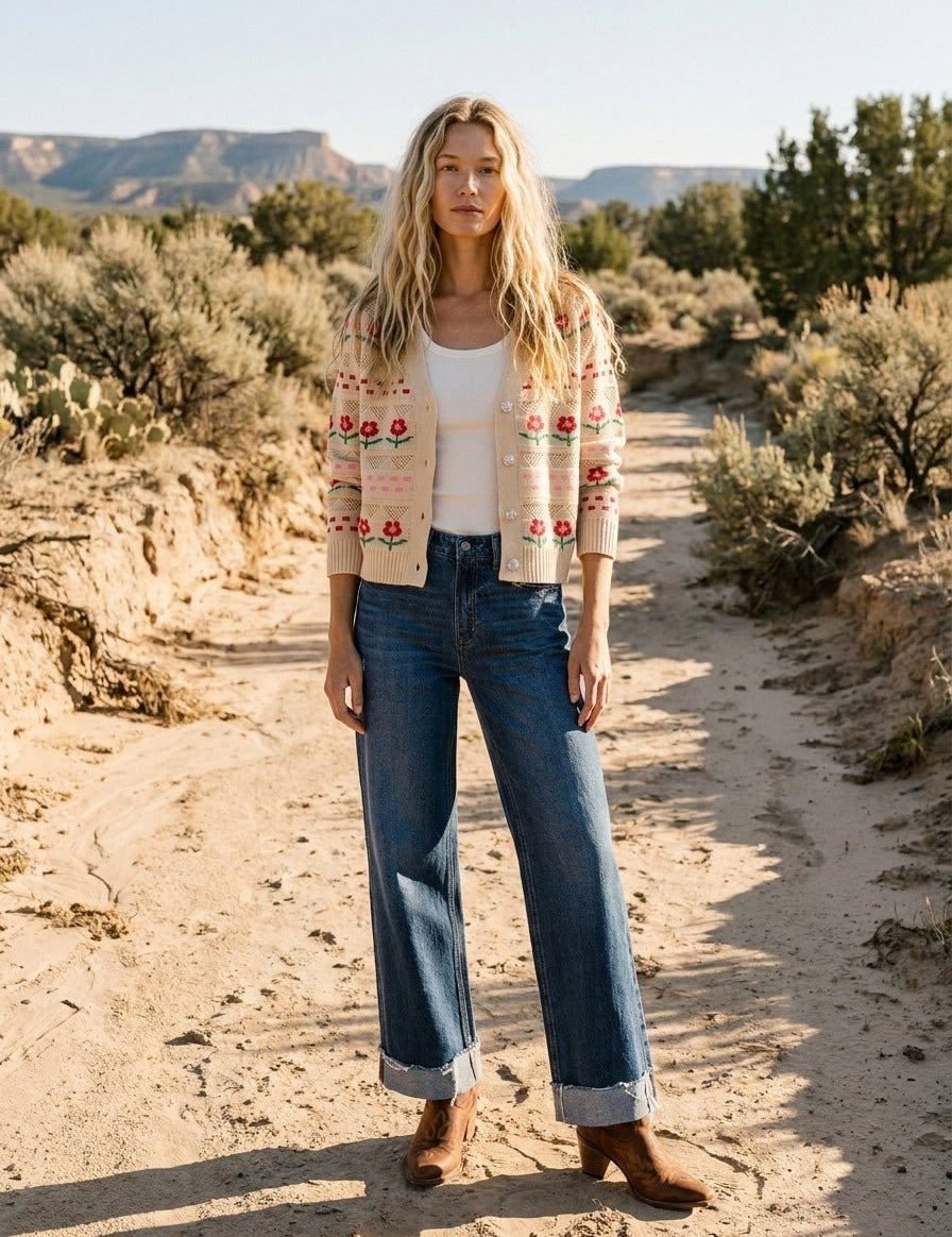 Carmelita Floral Knit Cardigan - Westly