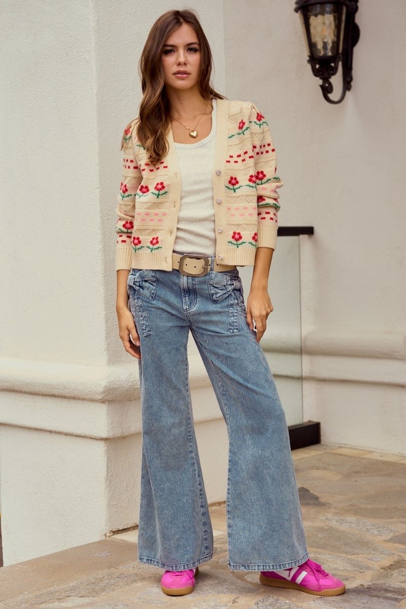 Carmelita Floral Knit Cardigan - Westly