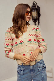 Carmelita Floral Knit Cardigan - Westly