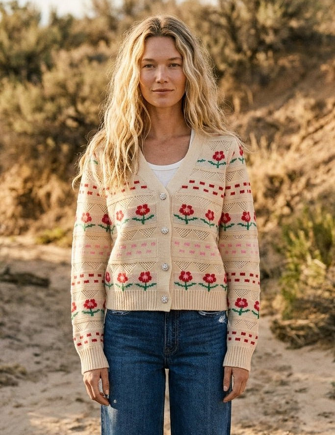Carmelita Floral Knit Cardigan - Westly
