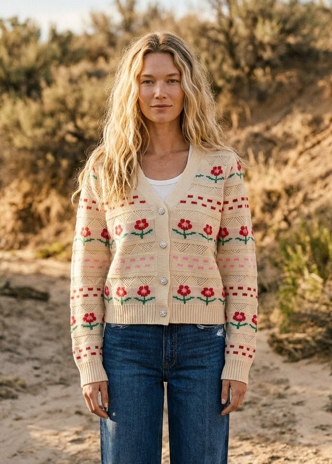 Carmelita Floral Knit Cardigan - Westly