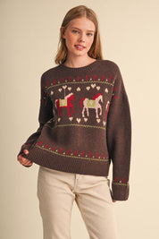 Carousel Horse Motif Sweater - Westly