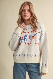 Carousel Horse Motif Sweater - Westly