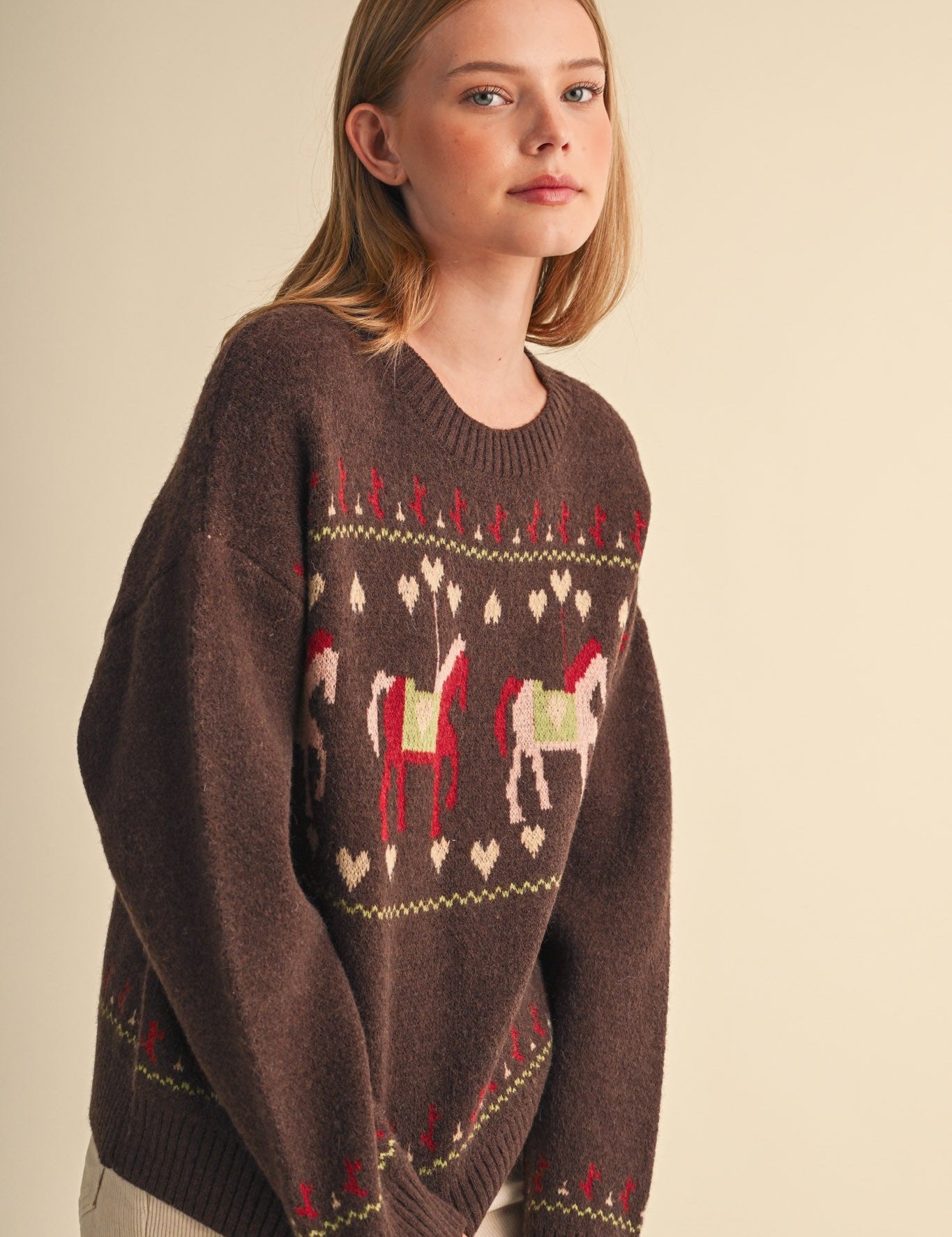 Carousel Horse Motif Sweater - Westly