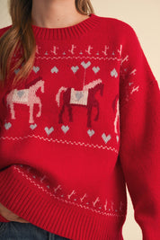 Carousel Horse Motif Sweater - Westly