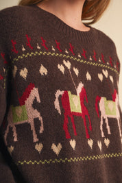 Carousel Horse Motif Sweater - Westly