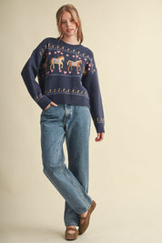 Carousel Horse Motif Sweater - Westly