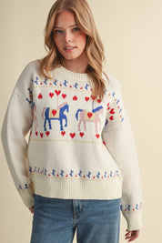 Carousel Horse Motif Sweater - Westly