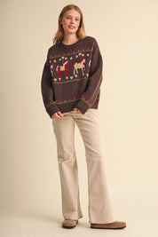 Carousel Horse Motif Sweater - Westly