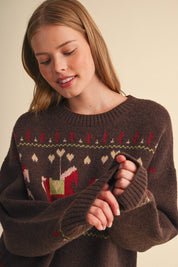 Carousel Horse Motif Sweater - Westly
